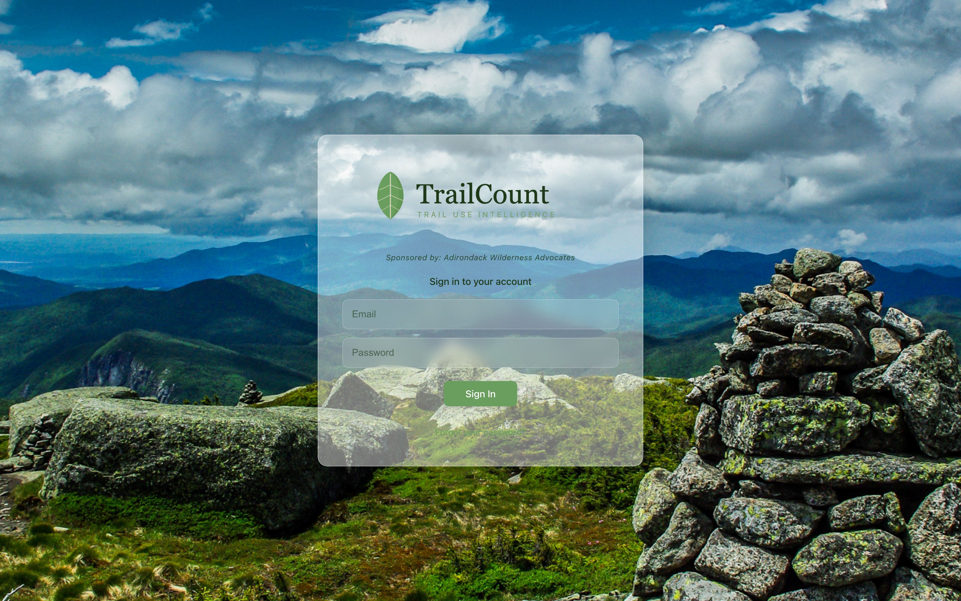 TrailCount sign-in page